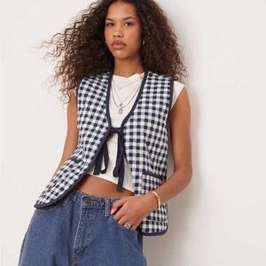 Free People Claudine Checkered Quilted Vest